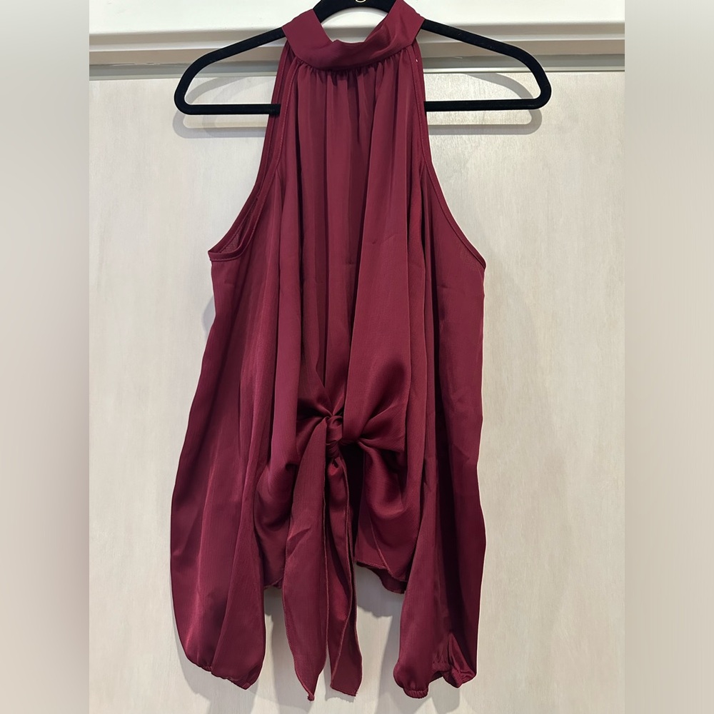 Tyche Open Shoulder Top with Tie Front Bottom and Tie at Back of Neck